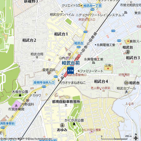 小田急相武台前駅付近の地図